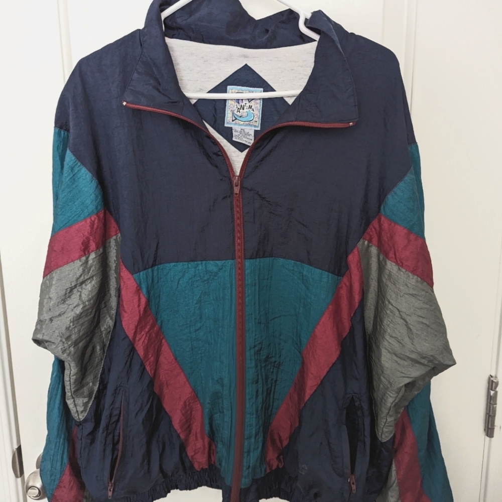 Men's Rare Santana Windbreaker 90's Vintage Jacket size Medium